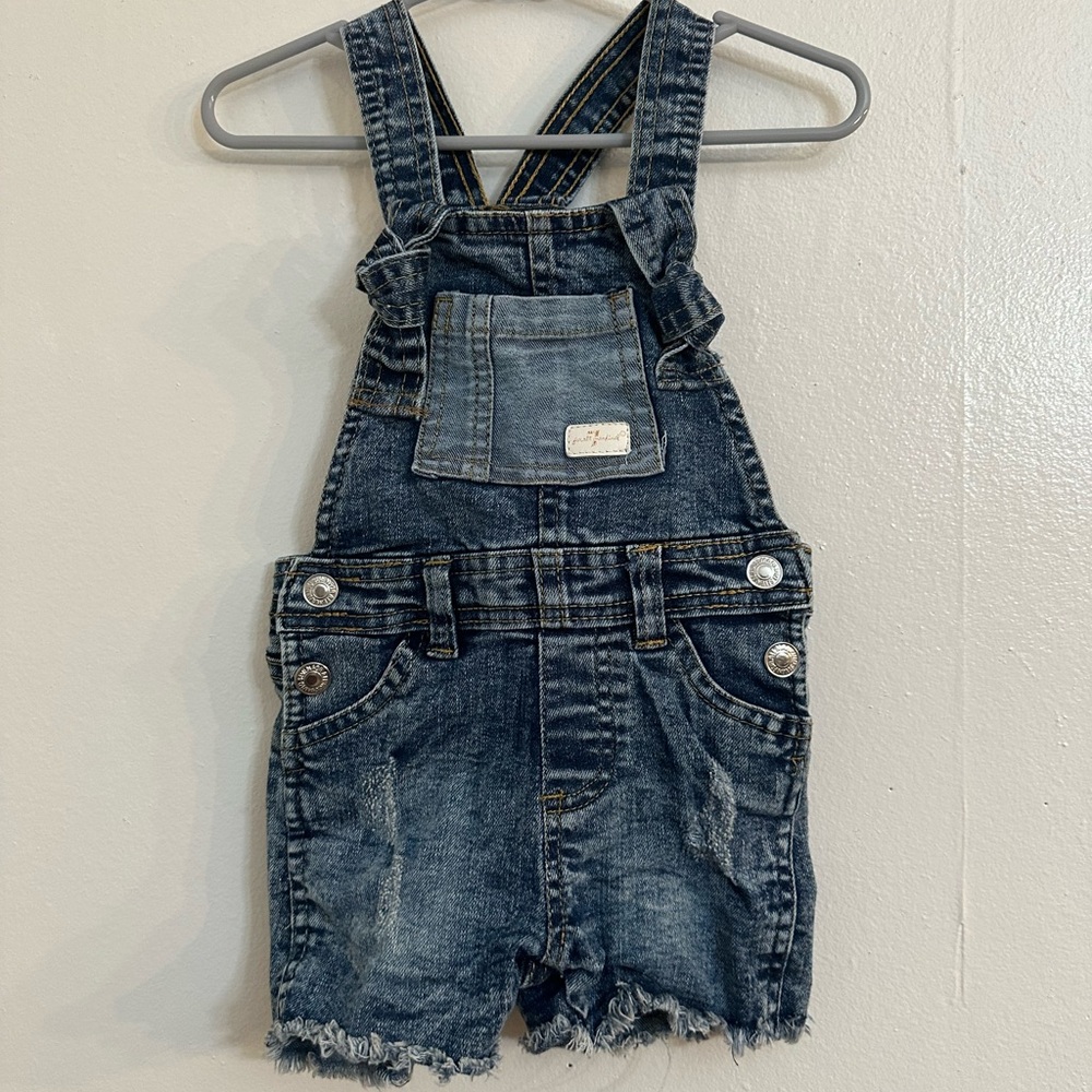 7 For All Mankind Blue Denim Overalls